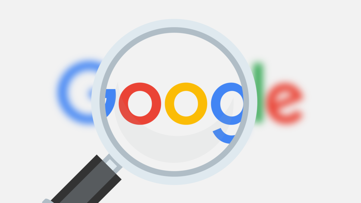 Lupa sobre o logo Google