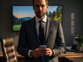 Advogado segurando seu celular